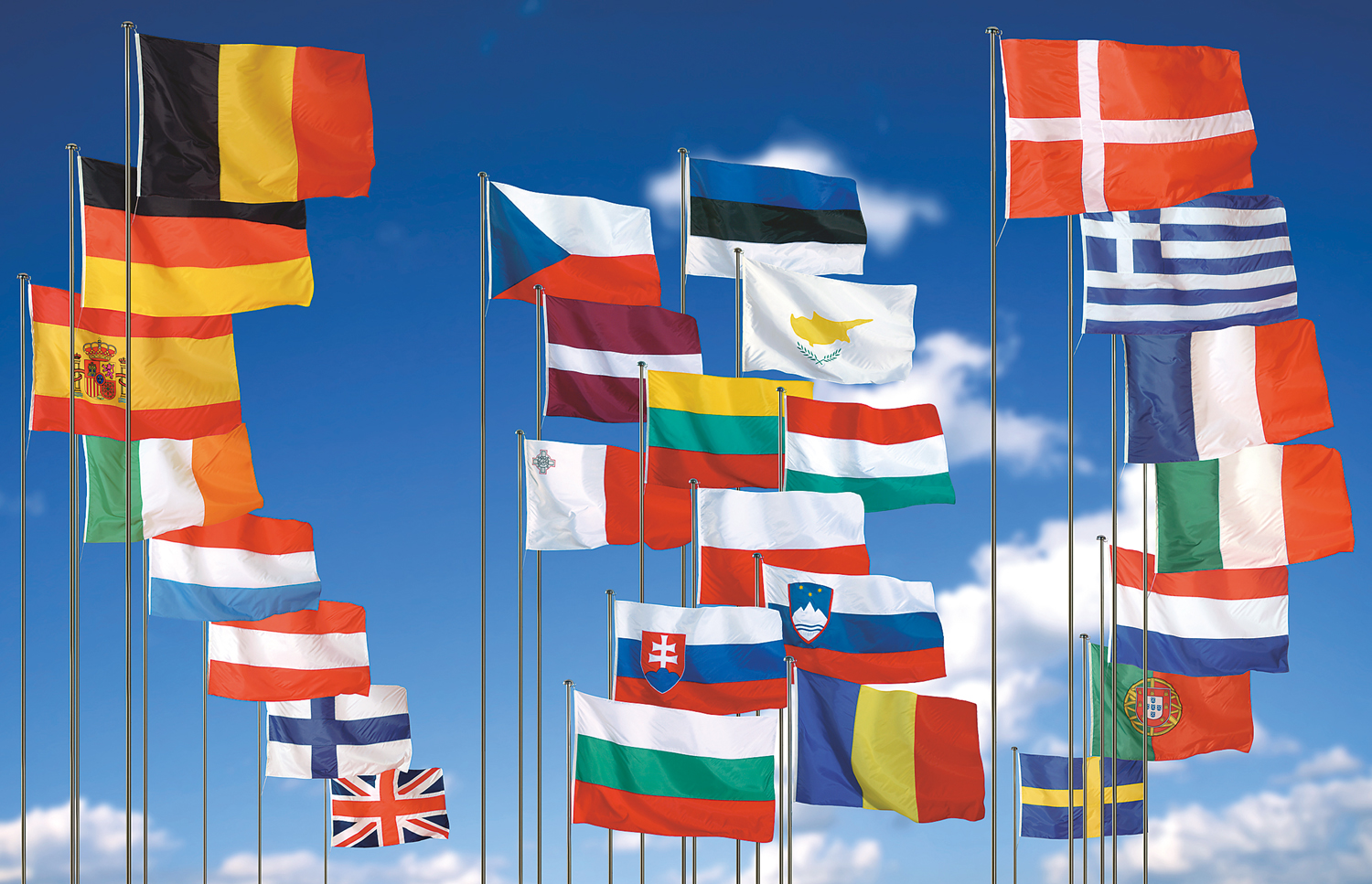 The National European flags in 2007
